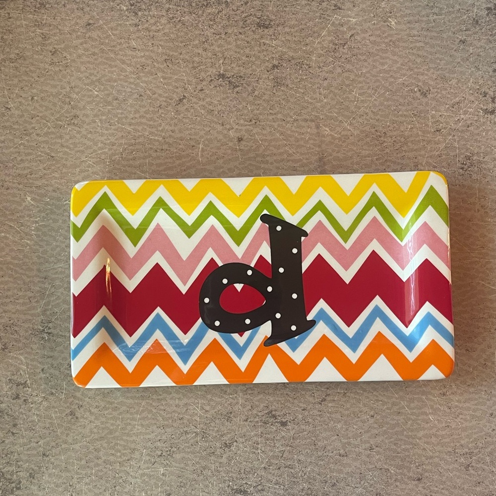 Coton Colors Bargello Mix Chevron Rectangular Tray - Picture 2 of 7